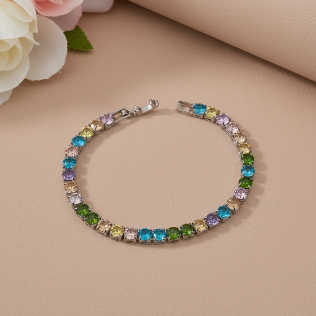 Multicolour Big Diamond tennis bracelet GWB-54