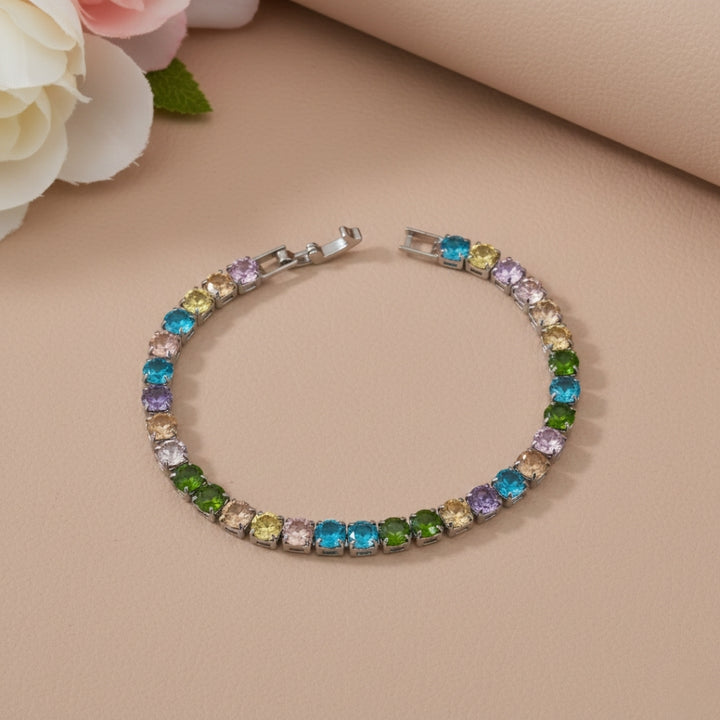 Multicolour Big Diamond tennis bracelet GWB-54