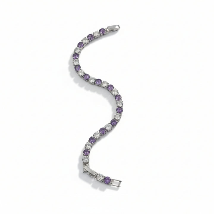 Lavender White Big Diamond Tennis Bracelet -GWB60