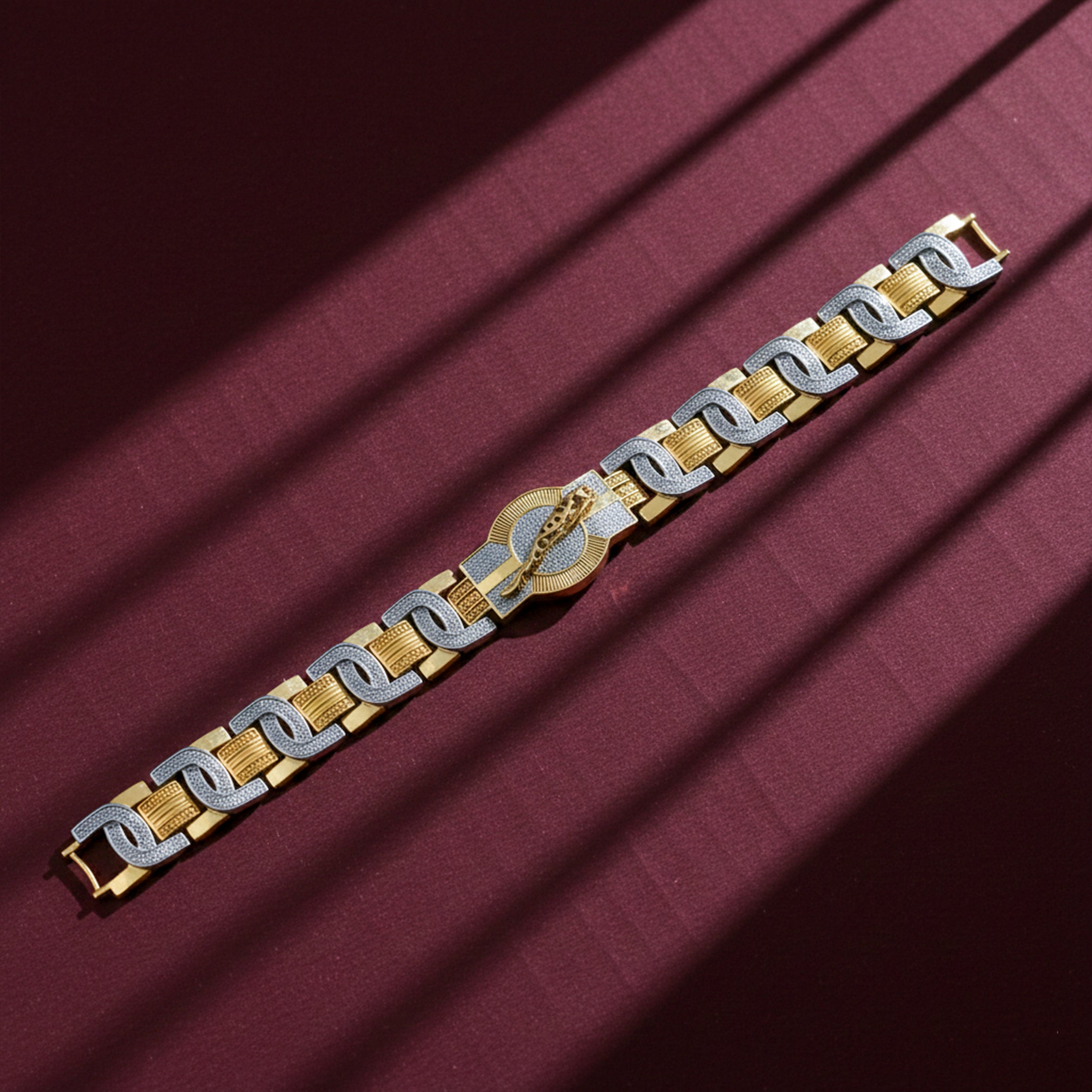 Dual-Tone Designer Men’s Bracelet GMB -2