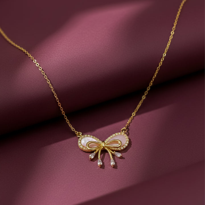 Pink Bow Neckless GWN-154