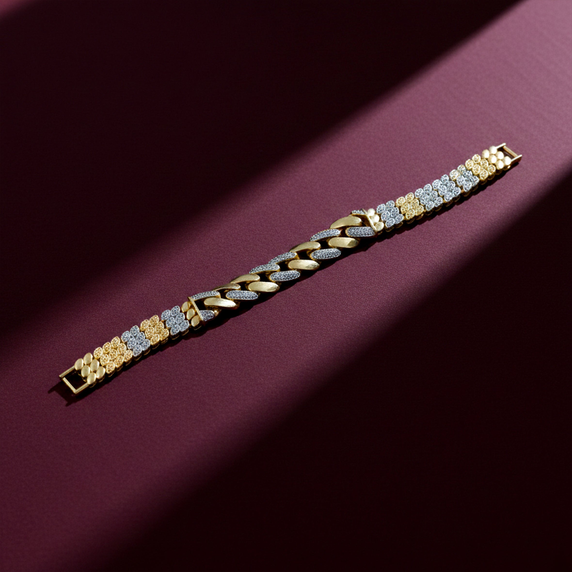 Cuban-Link Dual-Tone Men’s Bracelet GMB -6