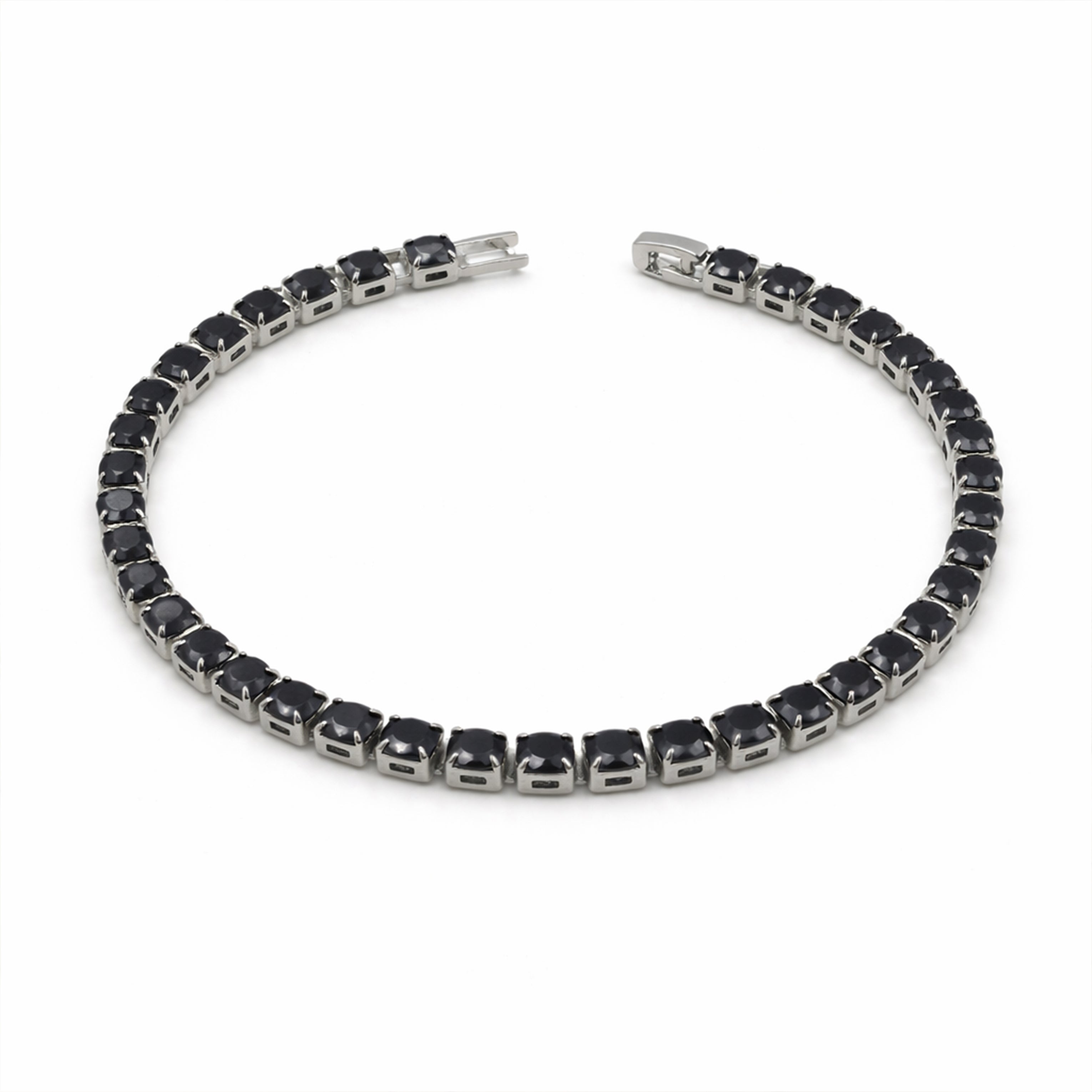 Noir Silver Tennis Bracelet GWB -83