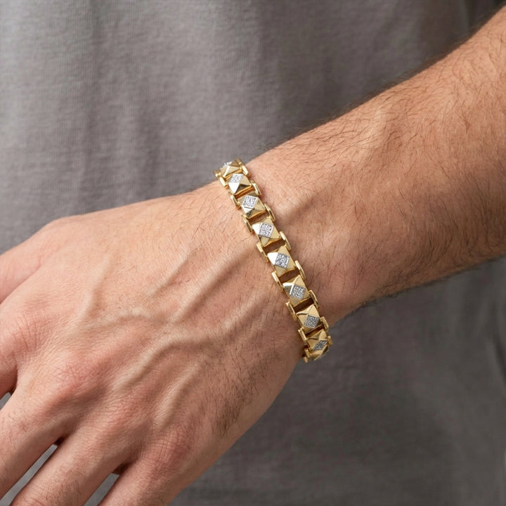 Gold-Tone Geometric Men’s Bracelet GMB -1