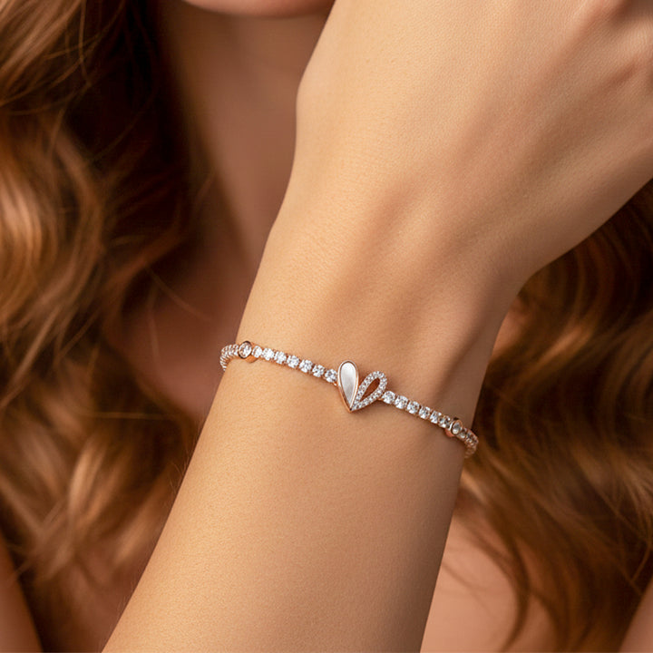 Rose Gold Petal Glow Tennis Bracelet GWB -97