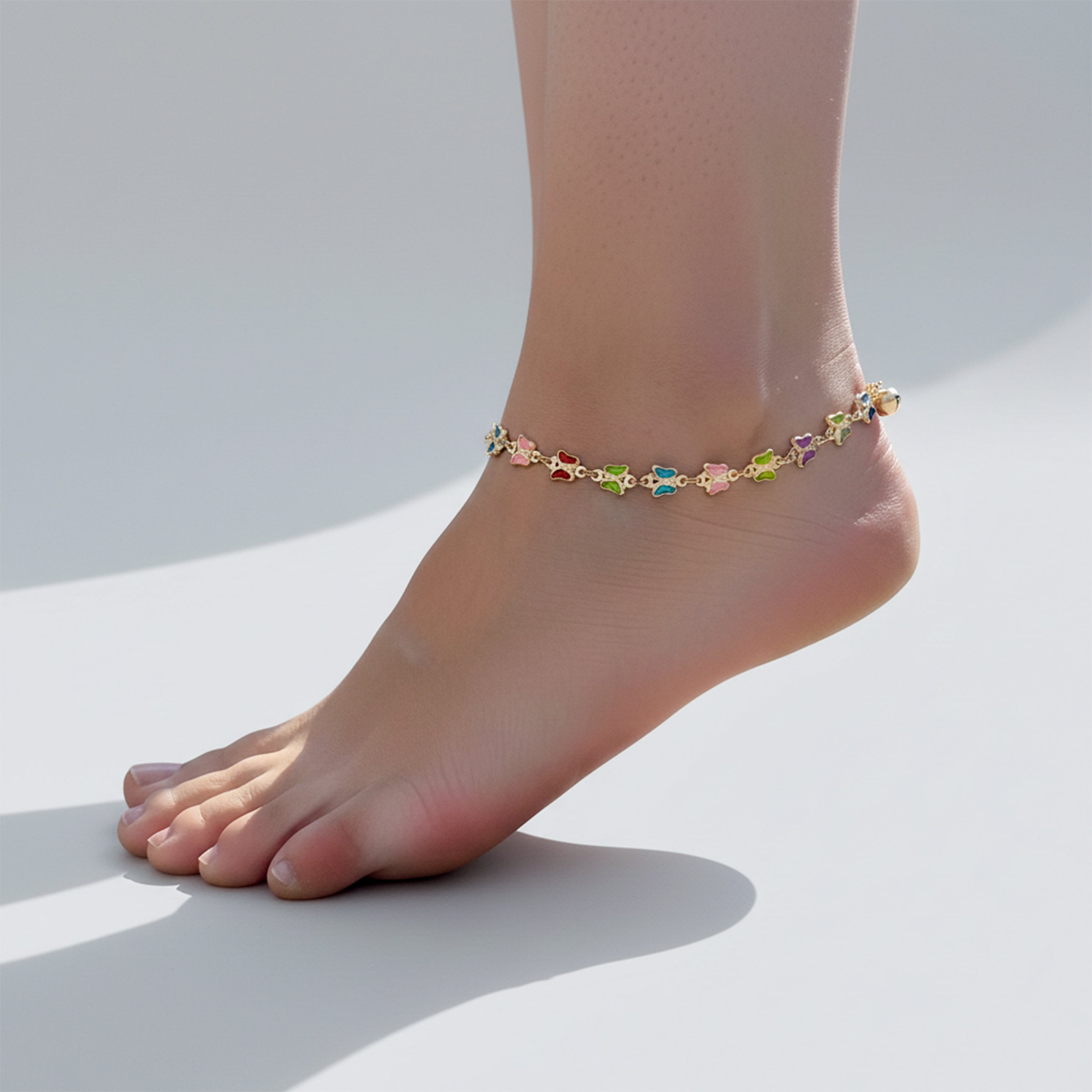 Golden Rainbow Butterfly Anklet GWA -35