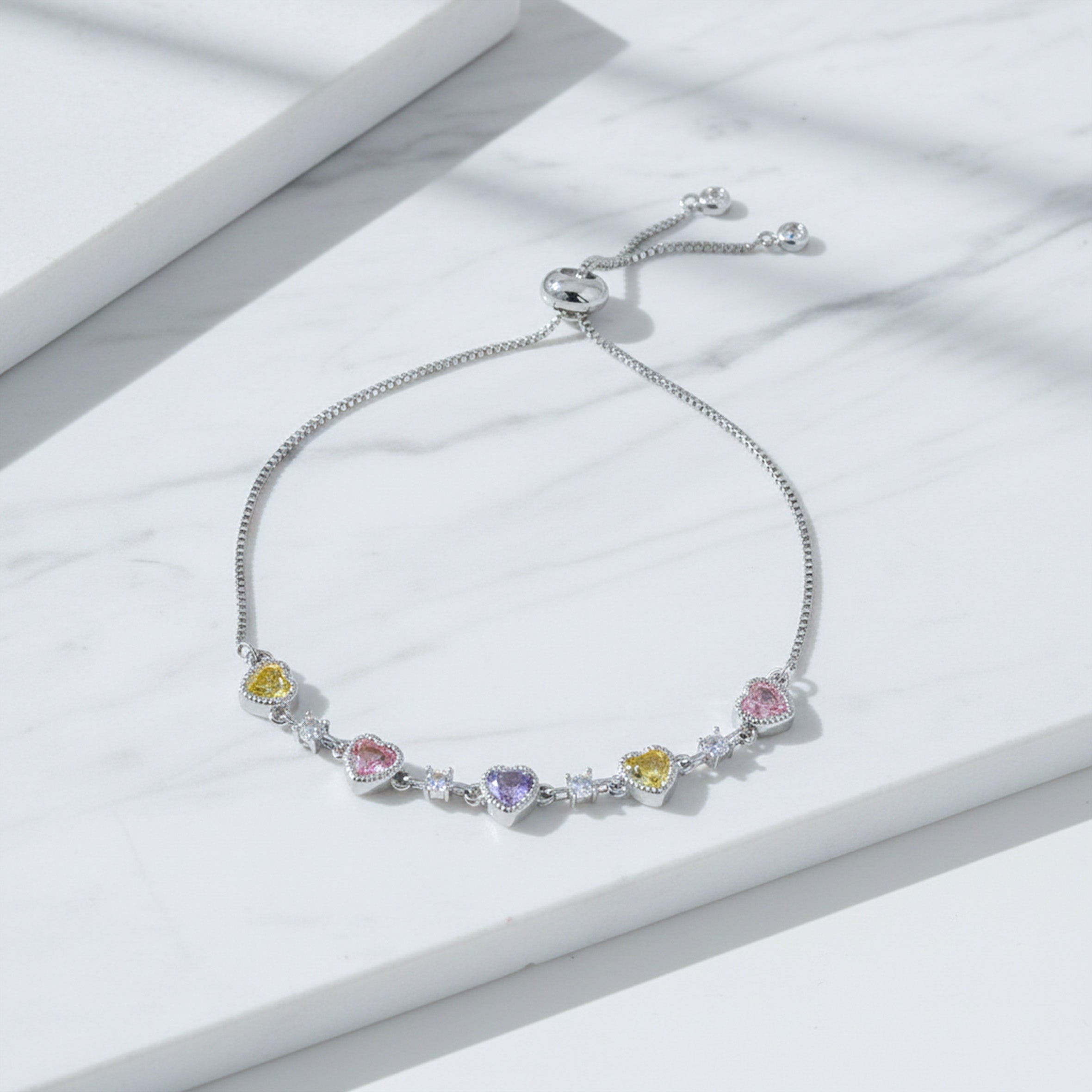 Pastel Multi-Color Heart Bracelet GWB -158