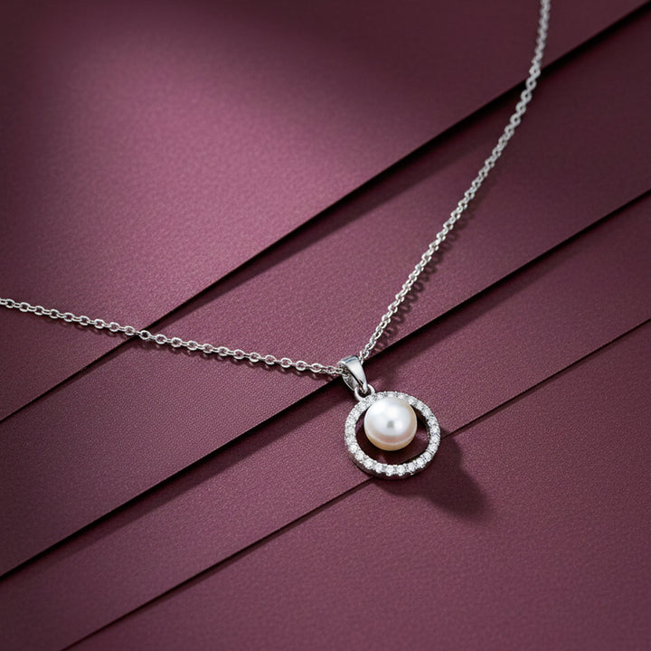 Crystal Circle Pearl Pendant GWN -58