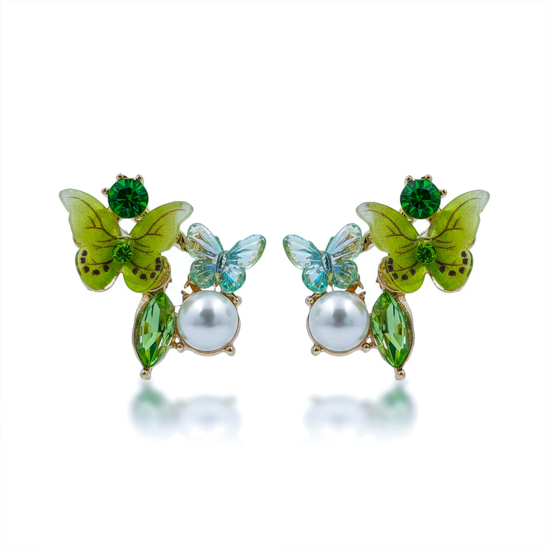 Green Butterfly Earrings -112