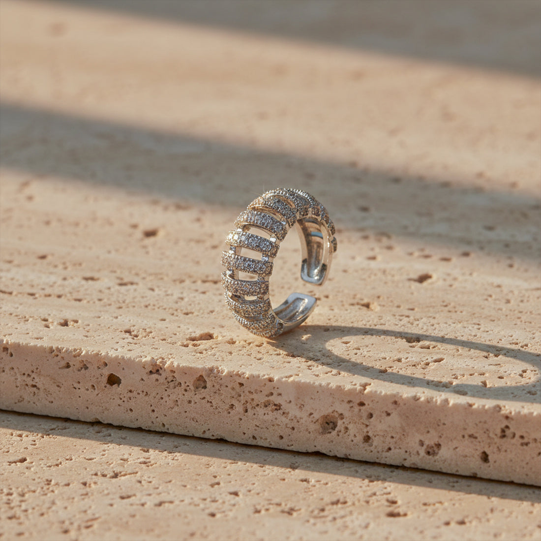 Radiant Arc Diamond Silver Ring GWR -19