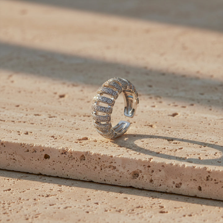 Radiant Arc Diamond Silver Ring GWR -19