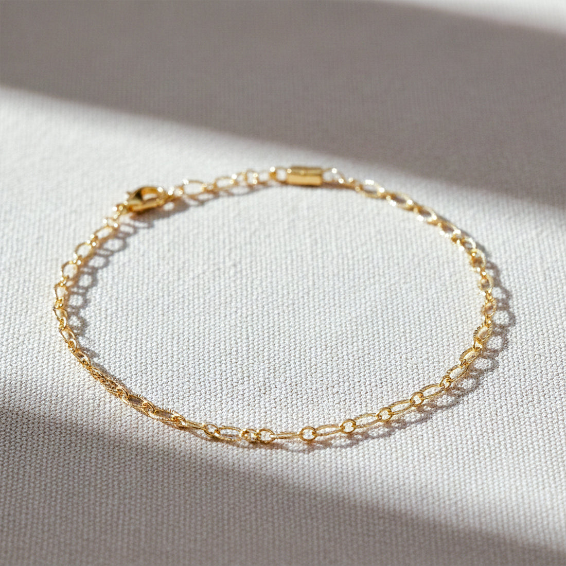 Golden Oval Link Anklet GWA -47
