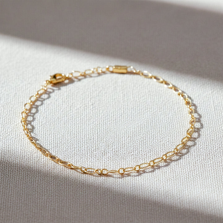 Golden Oval Link Anklet GWA -47