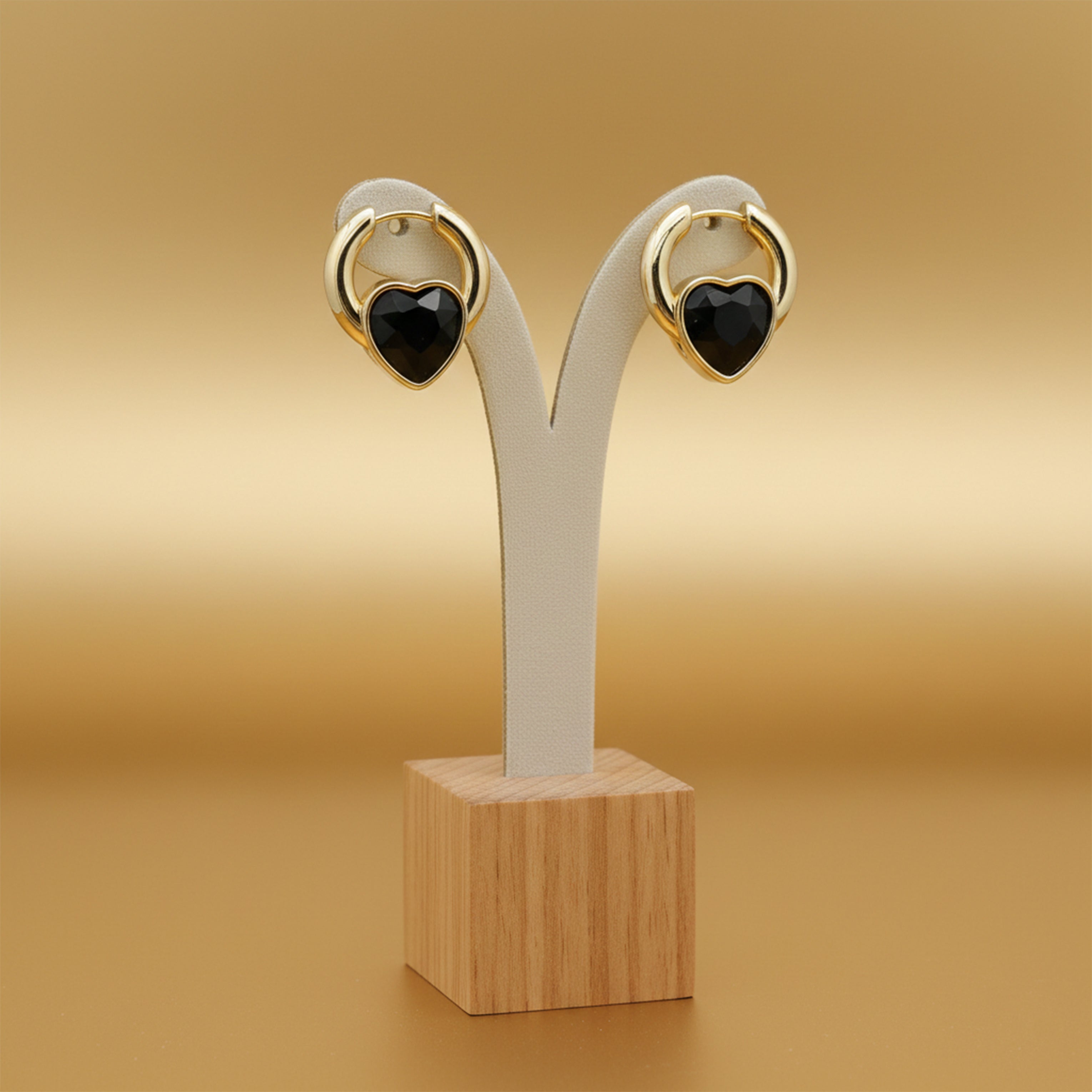 Midnight Heart Hoop Earrings GWE -66