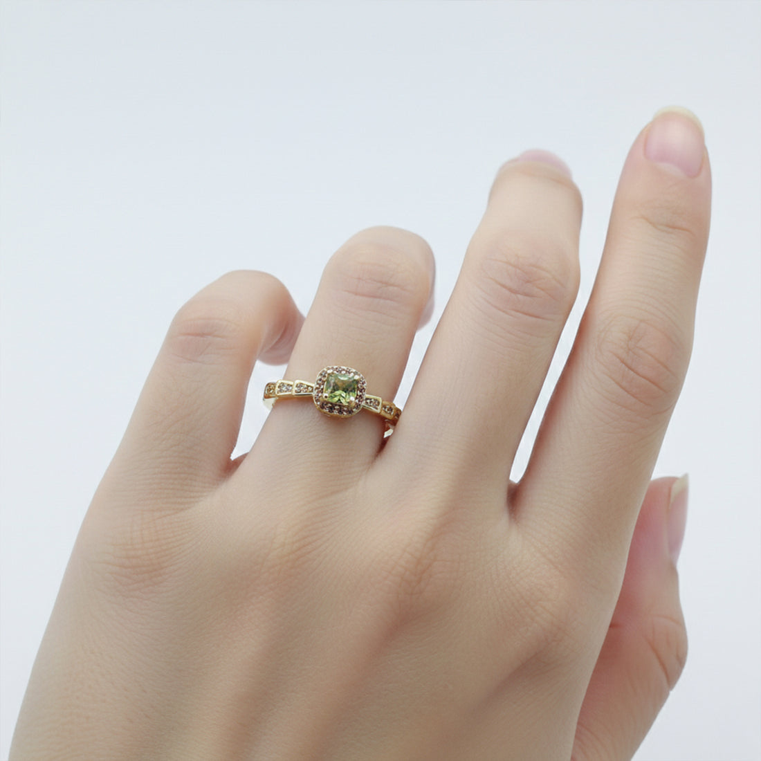 Olive Spark Halo Ring GWR -45