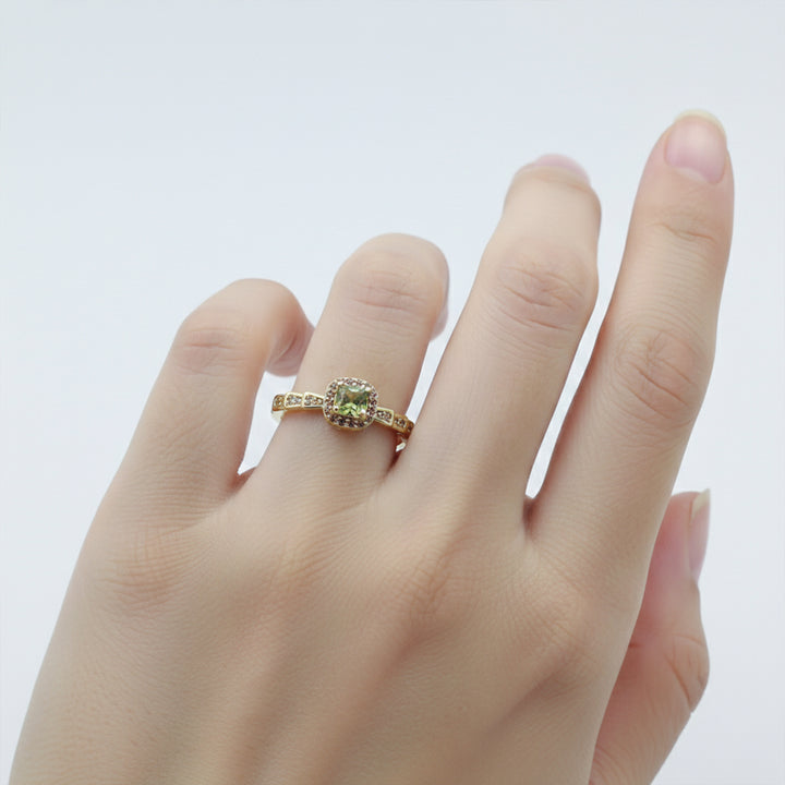 Olive Spark Halo Ring GWR -45