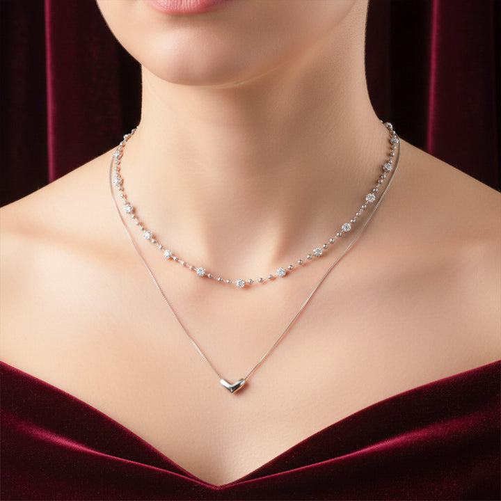 Double Chain Crystal Beaded Necklace GWN -64