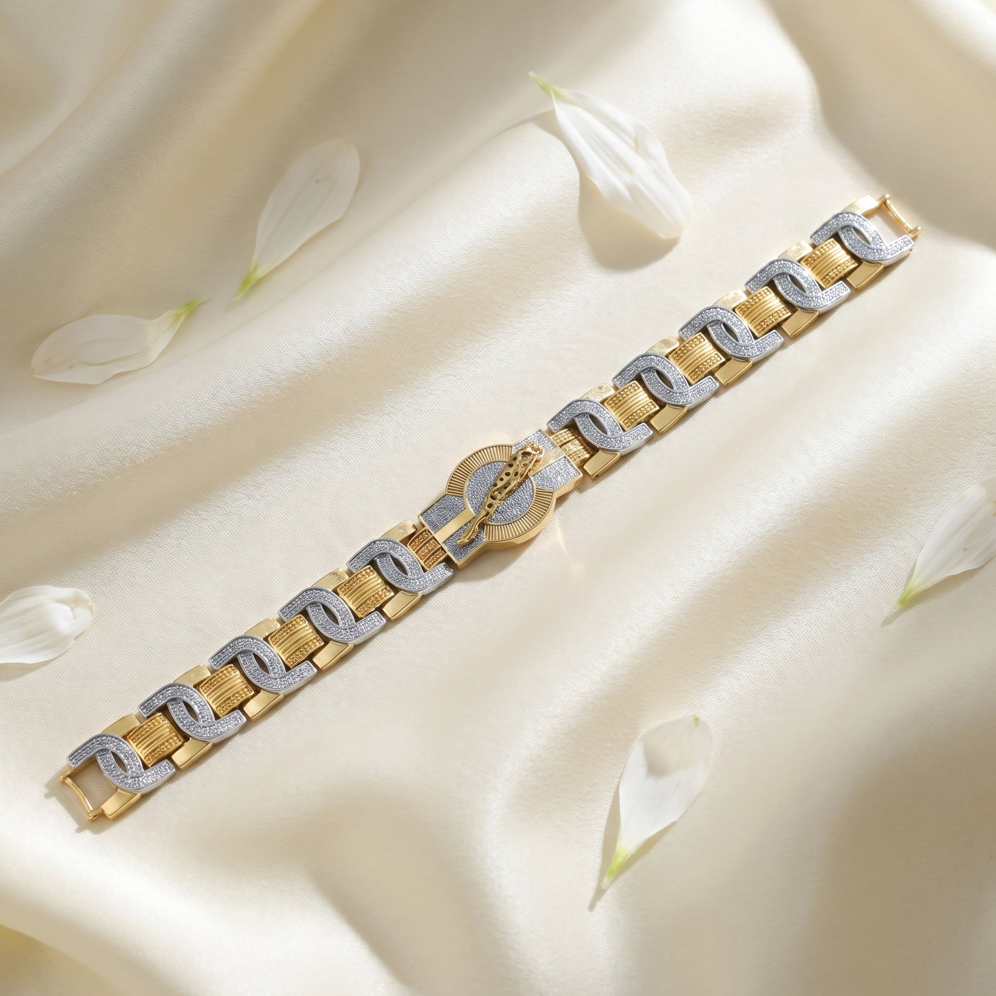 Dual-Tone Designer Men’s Bracelet GMB -2