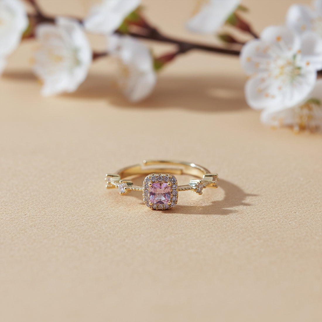 Blush Halo Charm Ring GWR -71