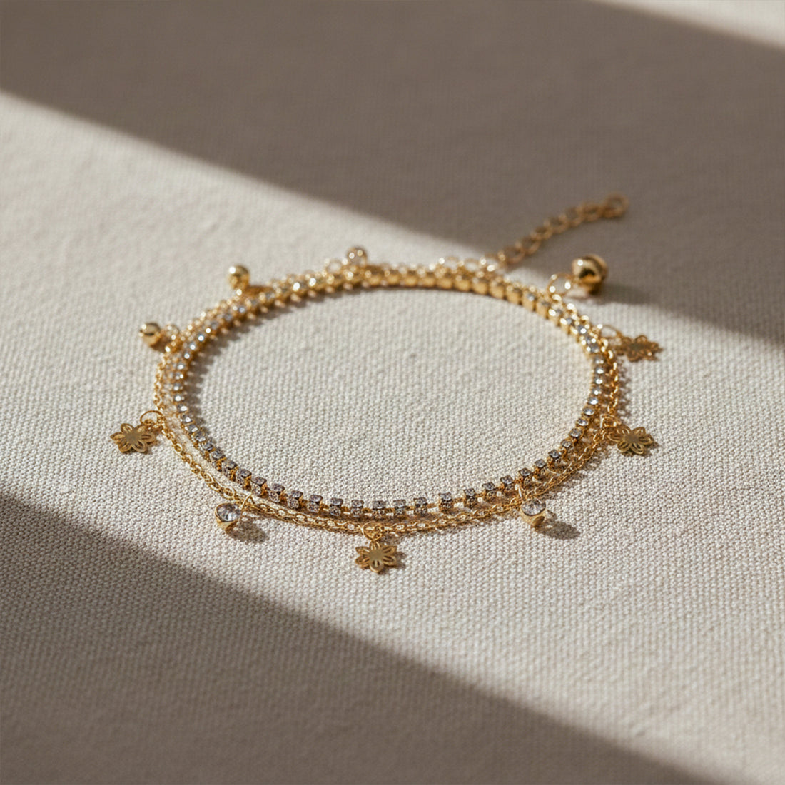 Golden Blossom Sparkle Anklet GWA -39