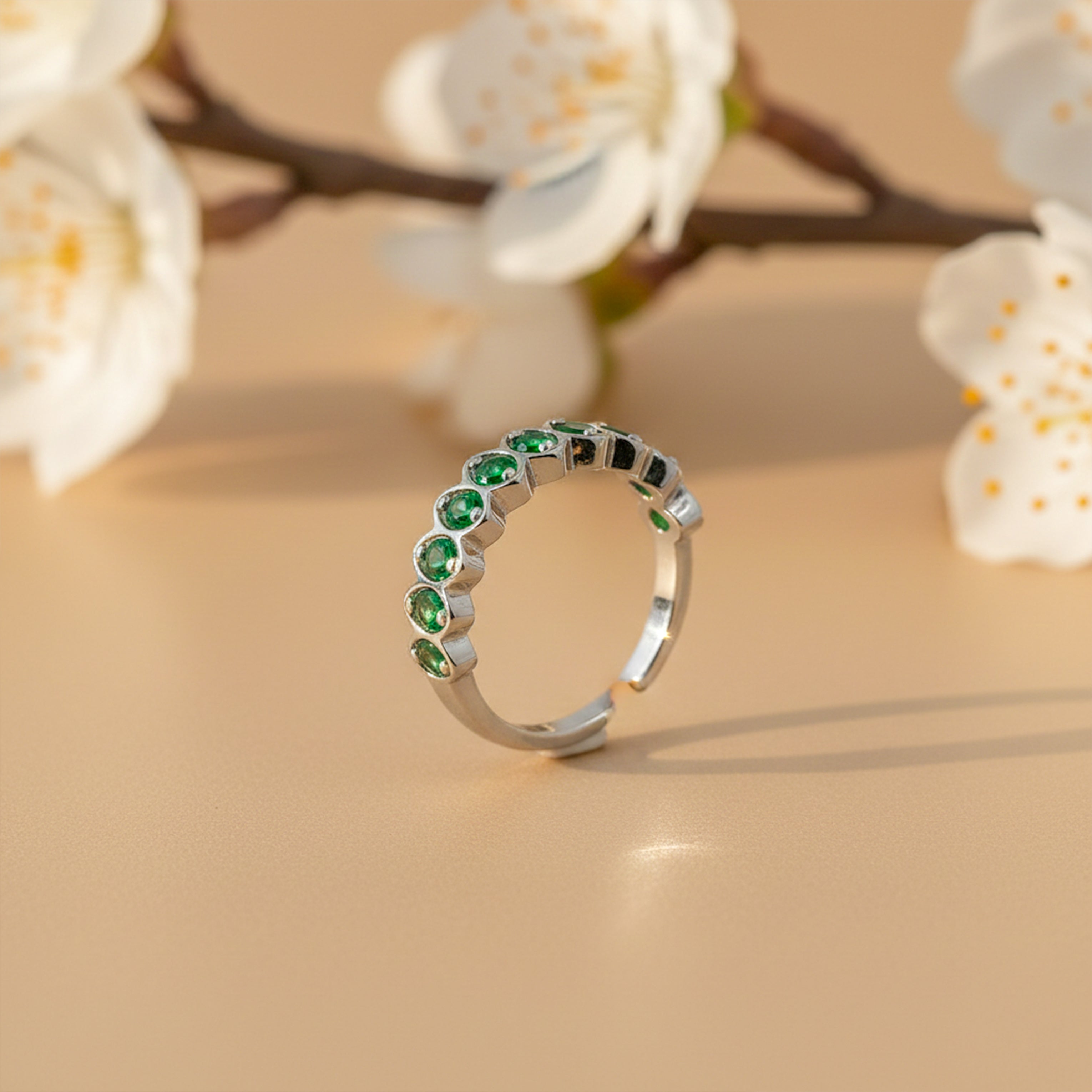 Emerald Wave Crown Ring GWR -81