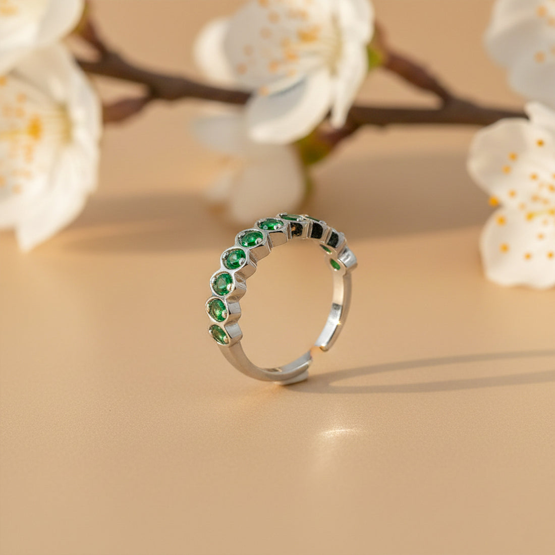 Emerald Wave Crown Ring GWR -81