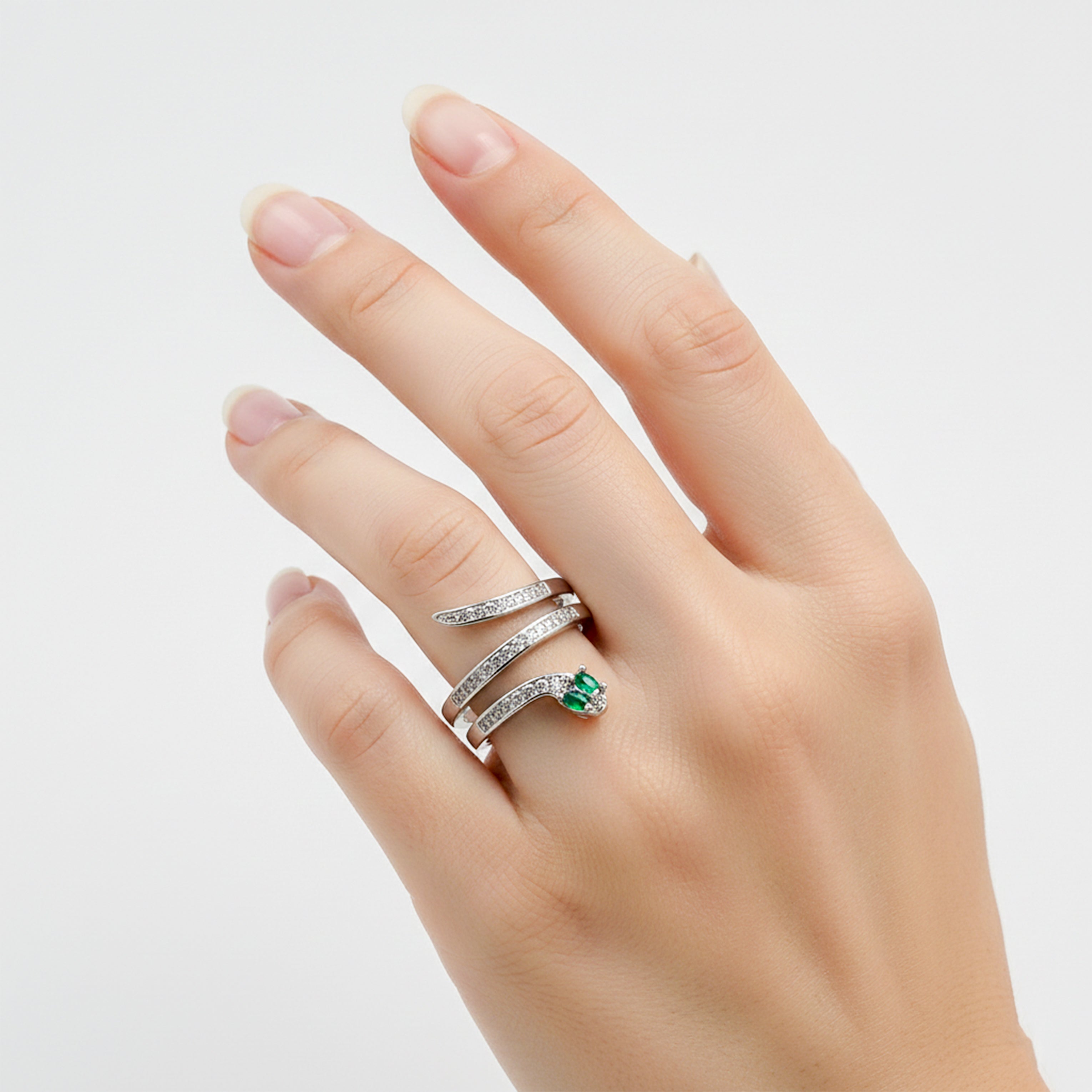 Emerald Serpent Wrap Ring GWR -56