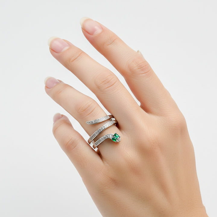 Emerald Serpent Wrap Ring GWR -56