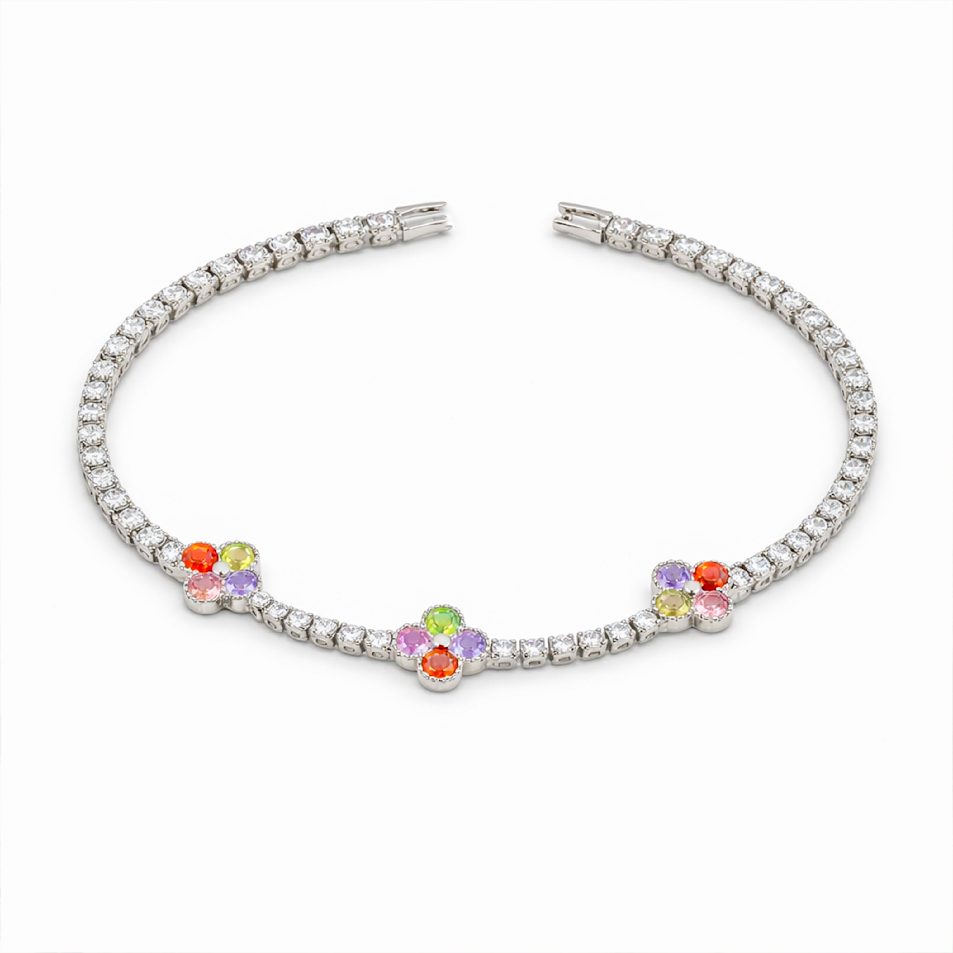 Rainbow Bloom Tennis Bracelet GWB -135