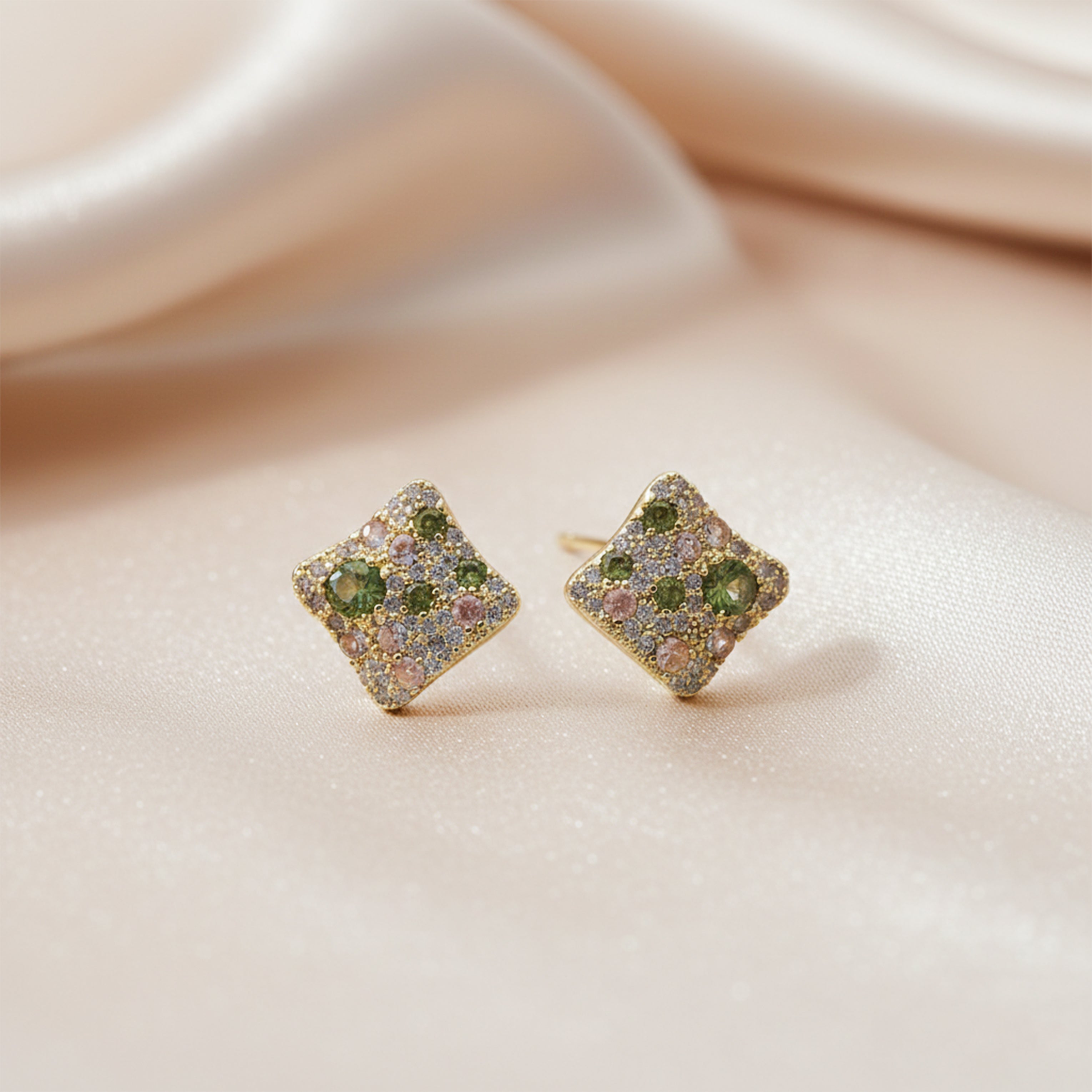 Multi-Stone Square Earring GWE -139