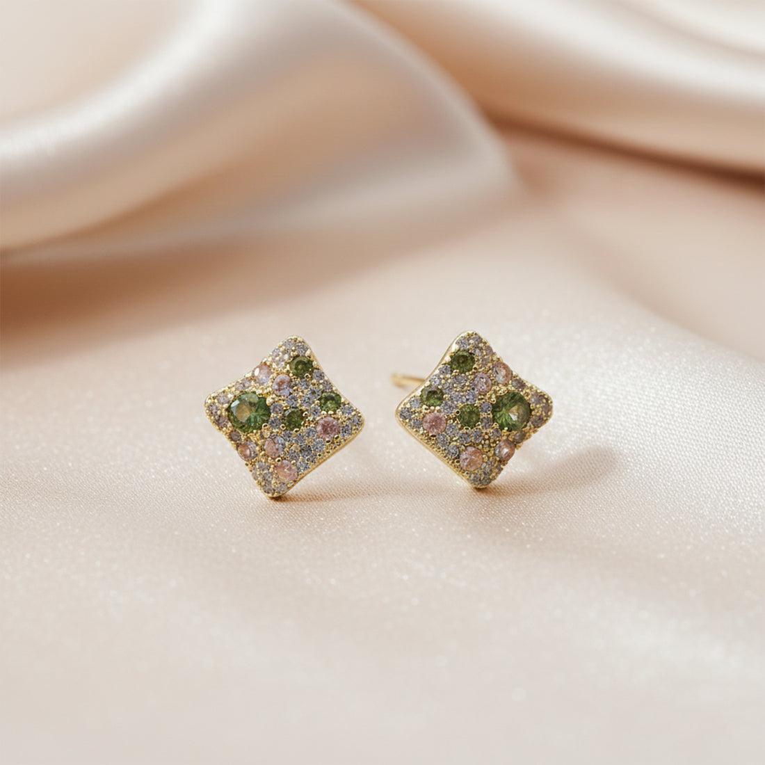 Multi-Stone Square Earring GWE -139