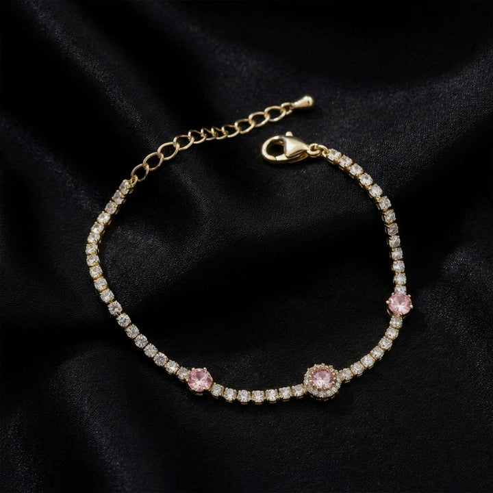Blush Halo Crystal Tennis Bracelet GWB -105