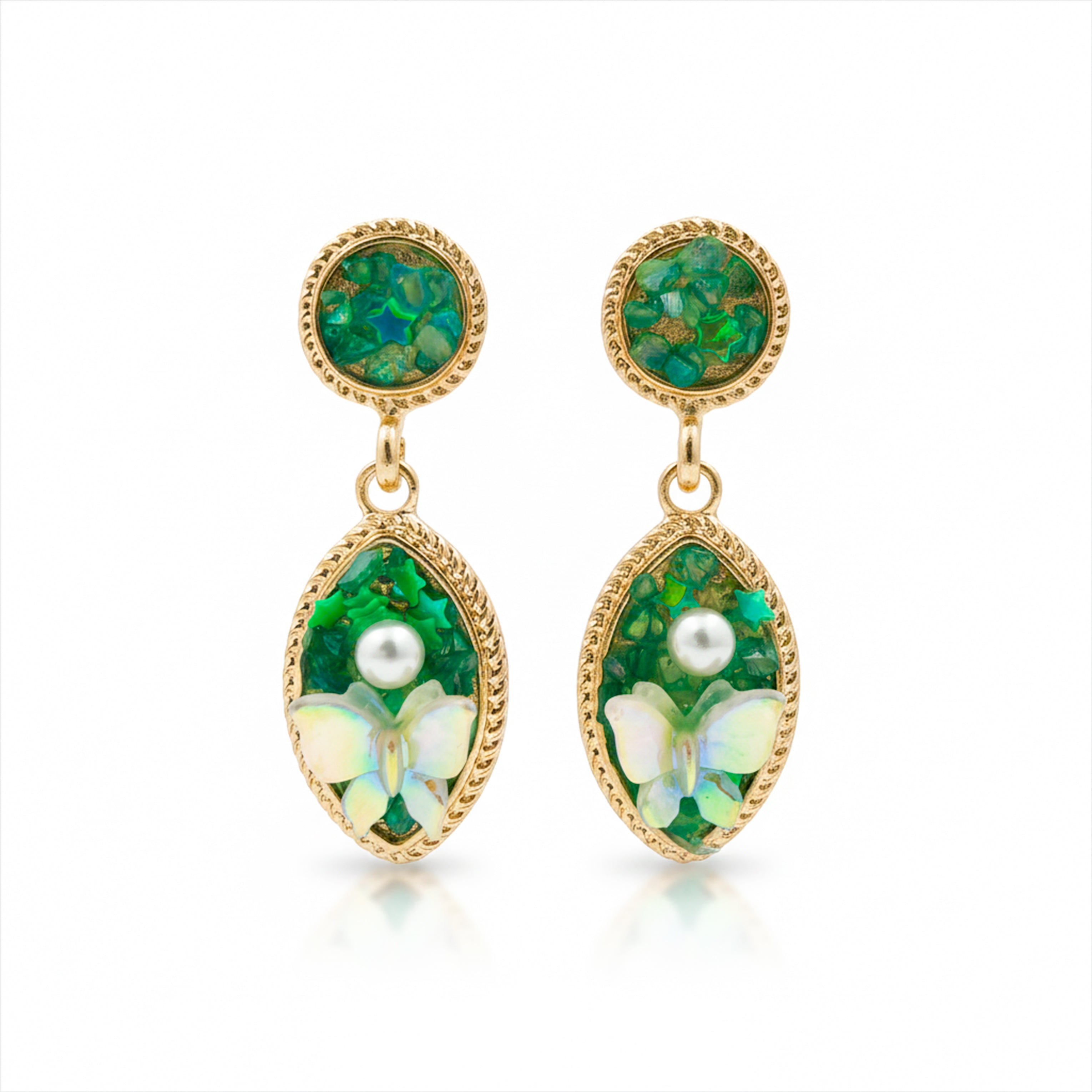 Green Butterfly Earrings GWE-207
