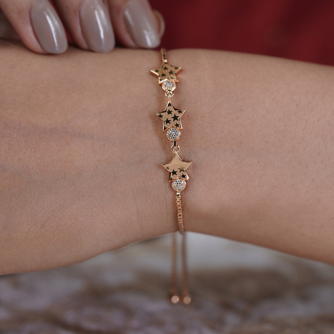 Triple Star Slider Bracelet