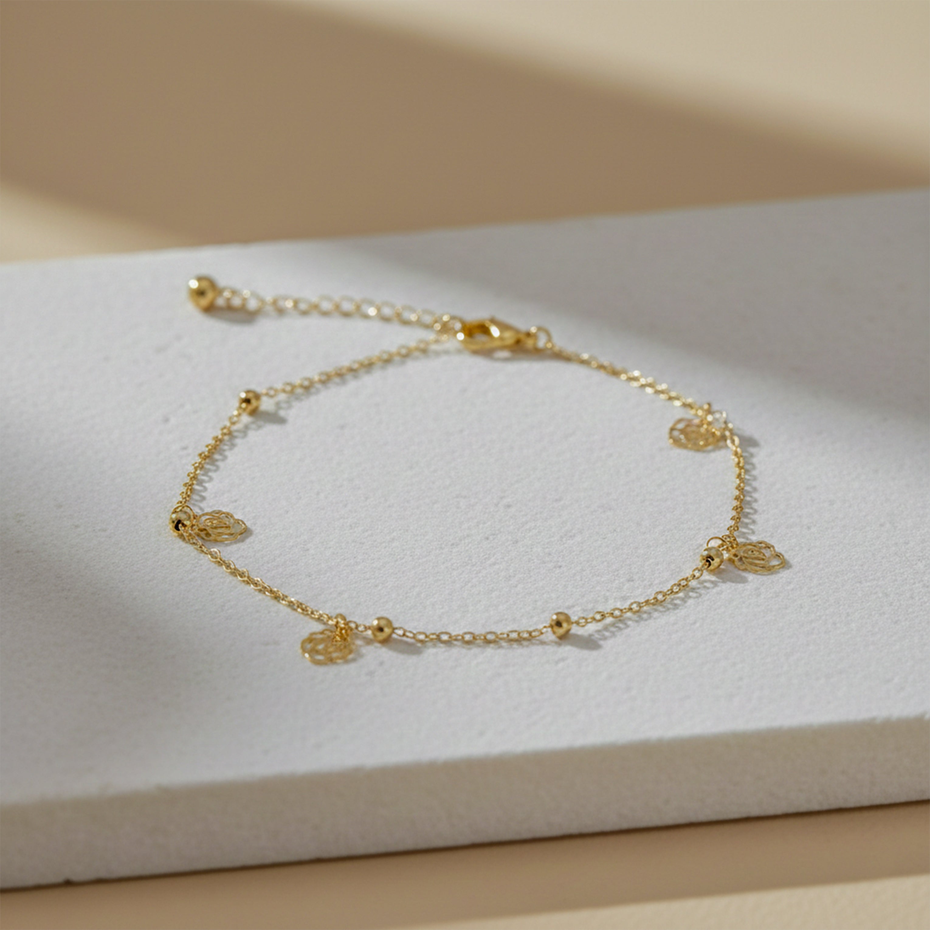 Golden Rose Charm Anklet GWA -55