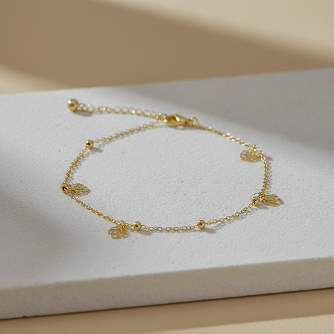 Golden Rose Charm Anklet GWA -55