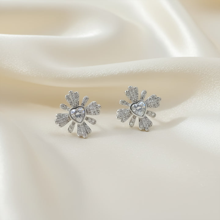 Heartburst Crystal Stud Earrings GWE -104