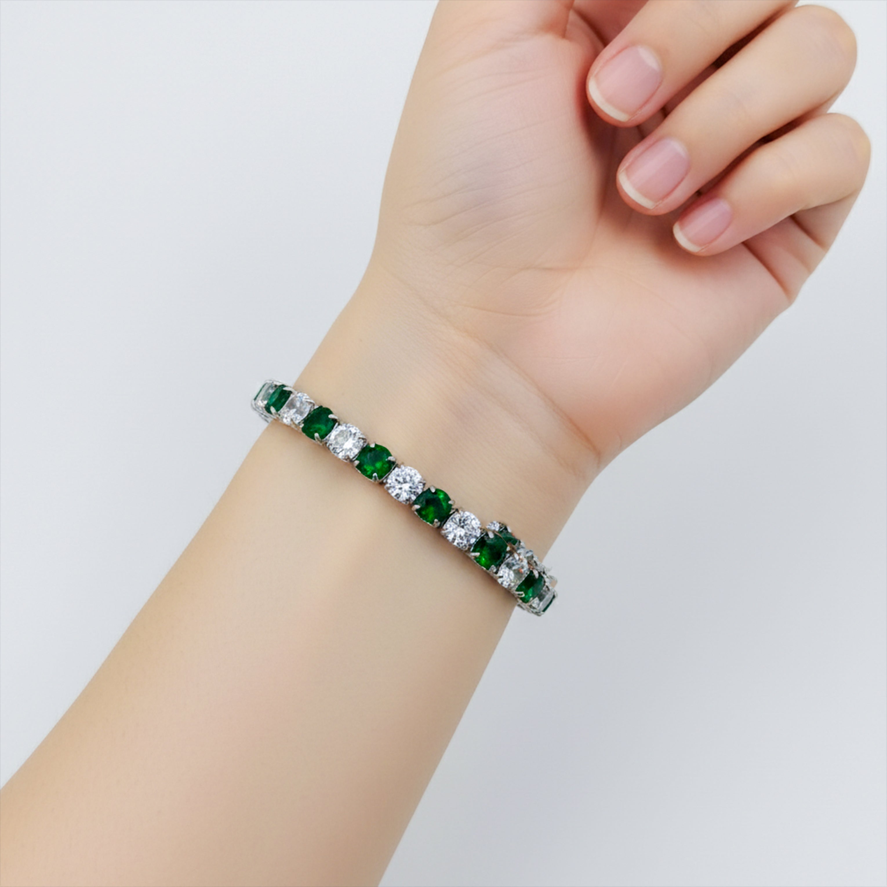 Emerald Spark Tennis Bracelet GWB -59