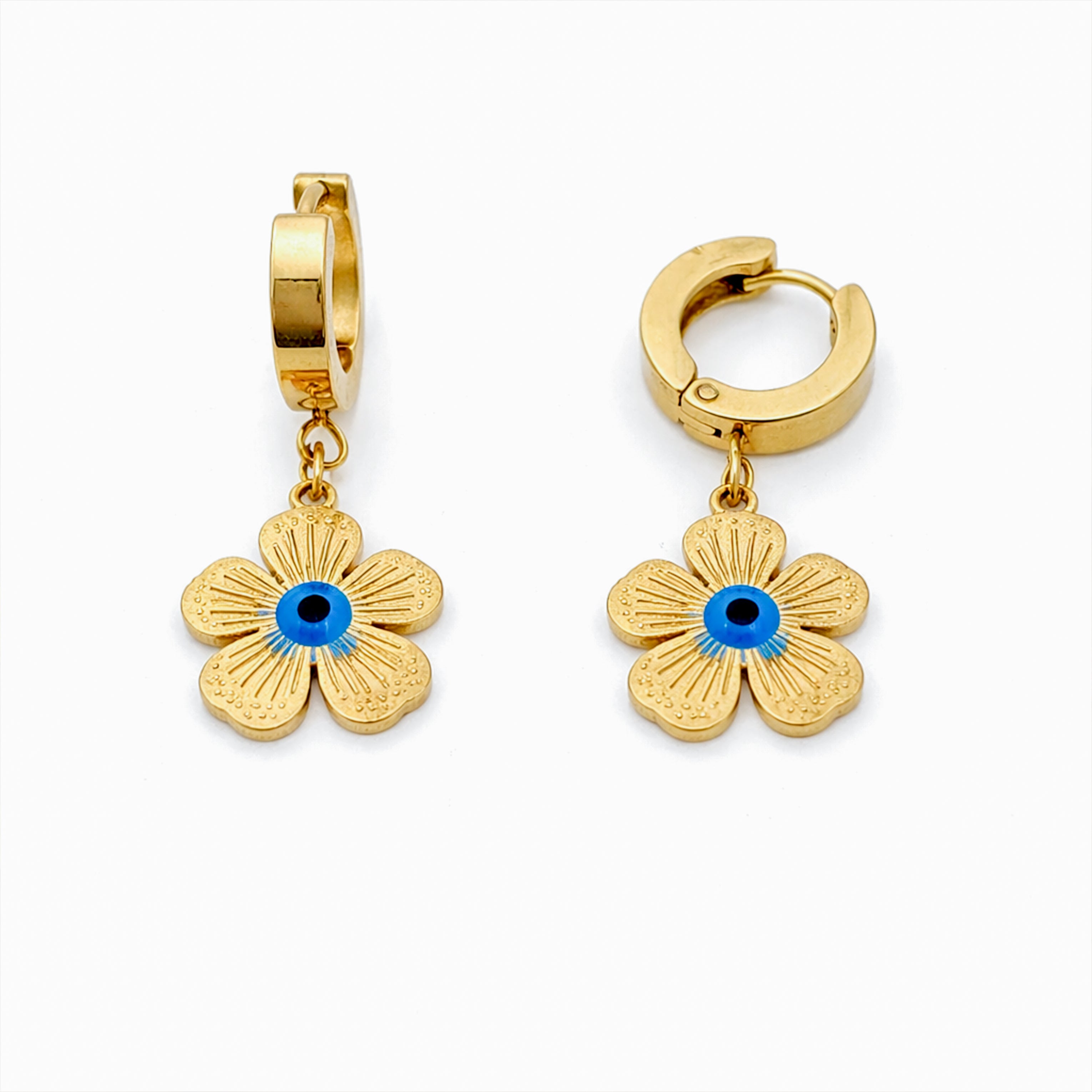 Evil Eye Bloom Hoop Earrings GWE -81