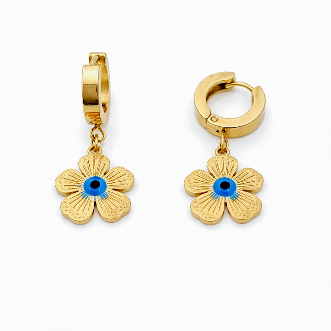Evil Eye Bloom Hoop Earrings GWE -81
