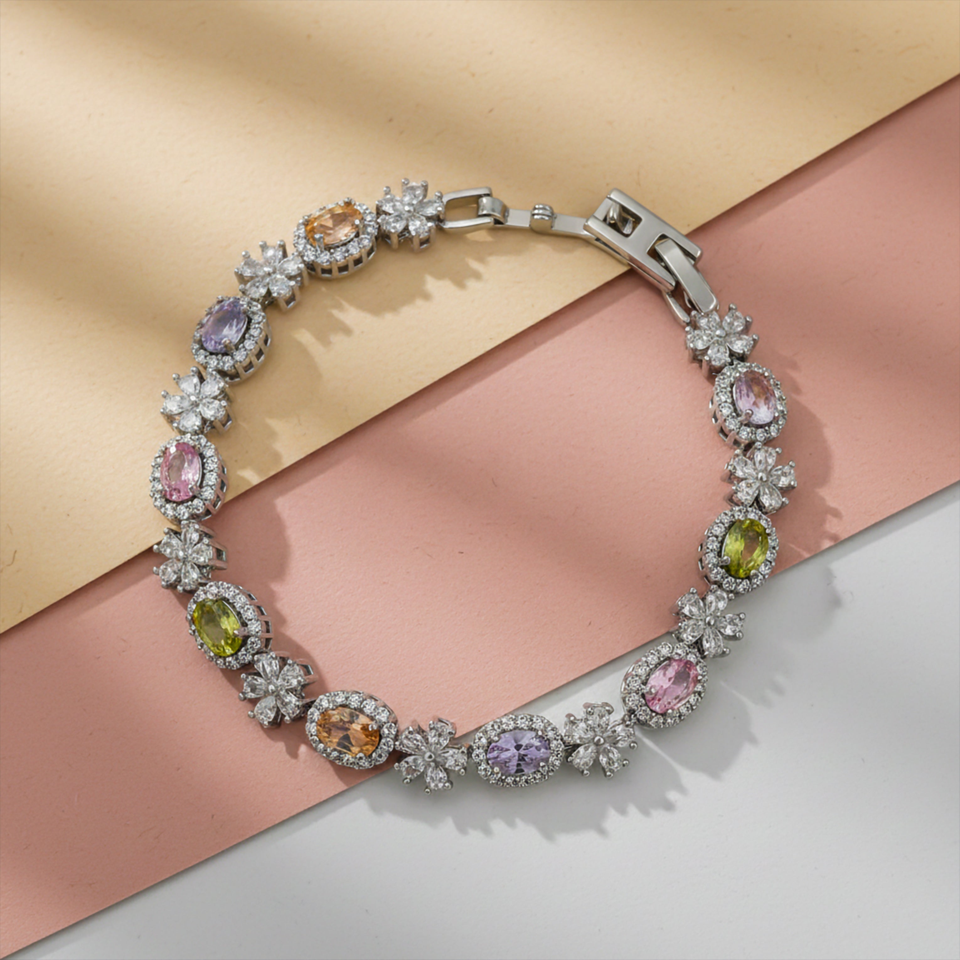 Pastel Royale Floral Halo Bracelet GWB -147