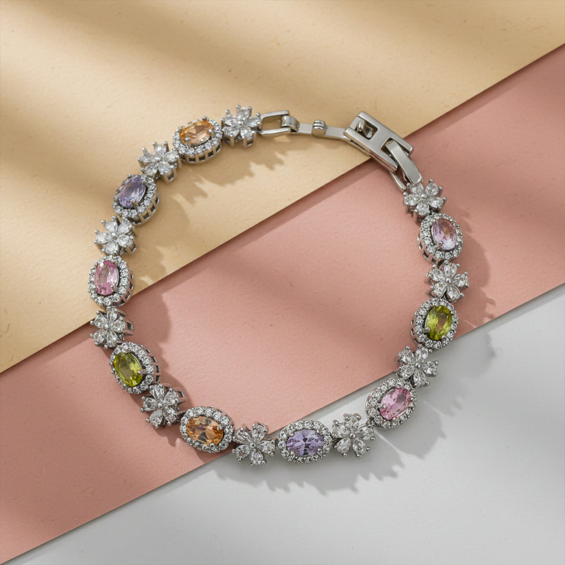 Pastel Royale Floral Halo Bracelet GWB -147