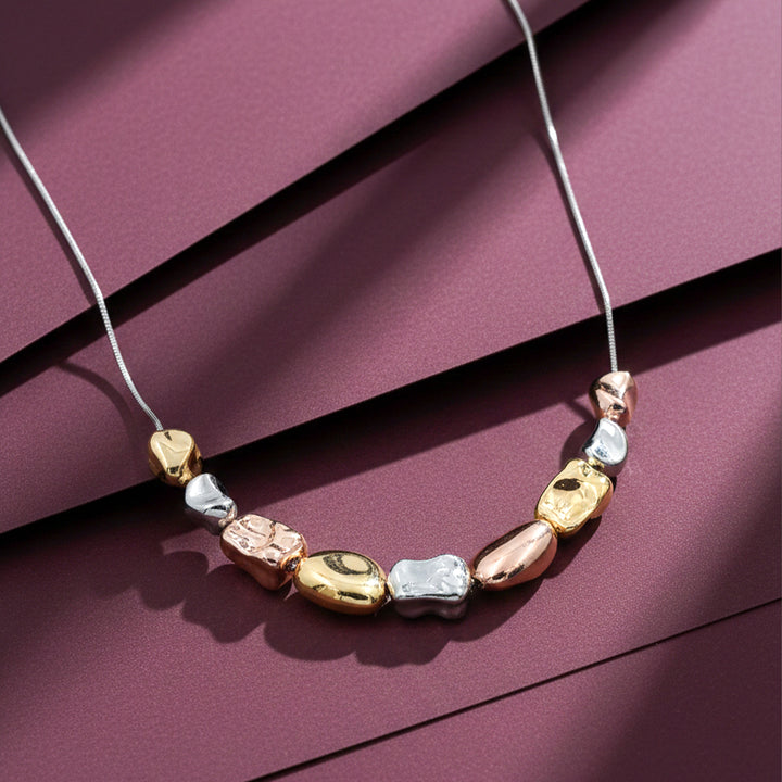 Gold, Silver & Rose Gold Charm Necklace GWN -65