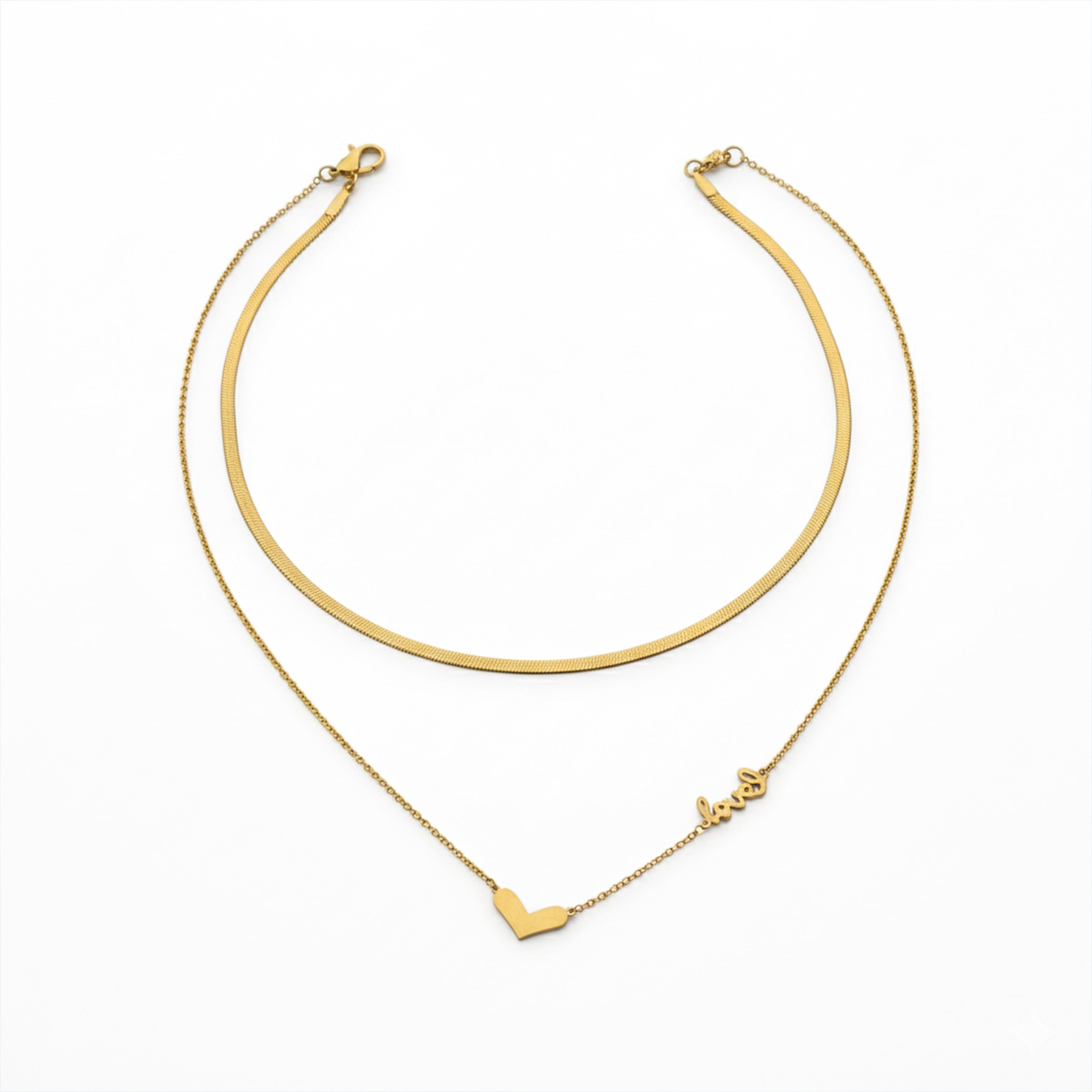 Layered Love Heart Necklace GWN -118