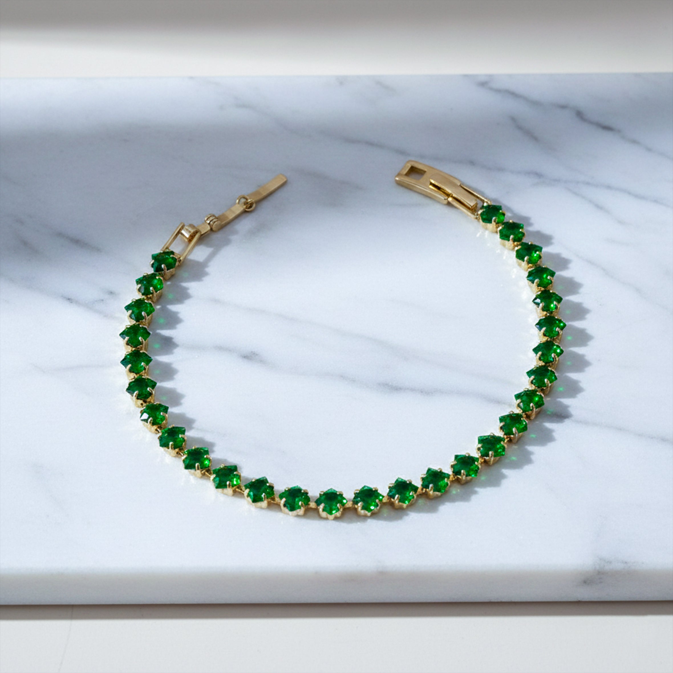 Green Stone Tennis Bracelet GWB -118