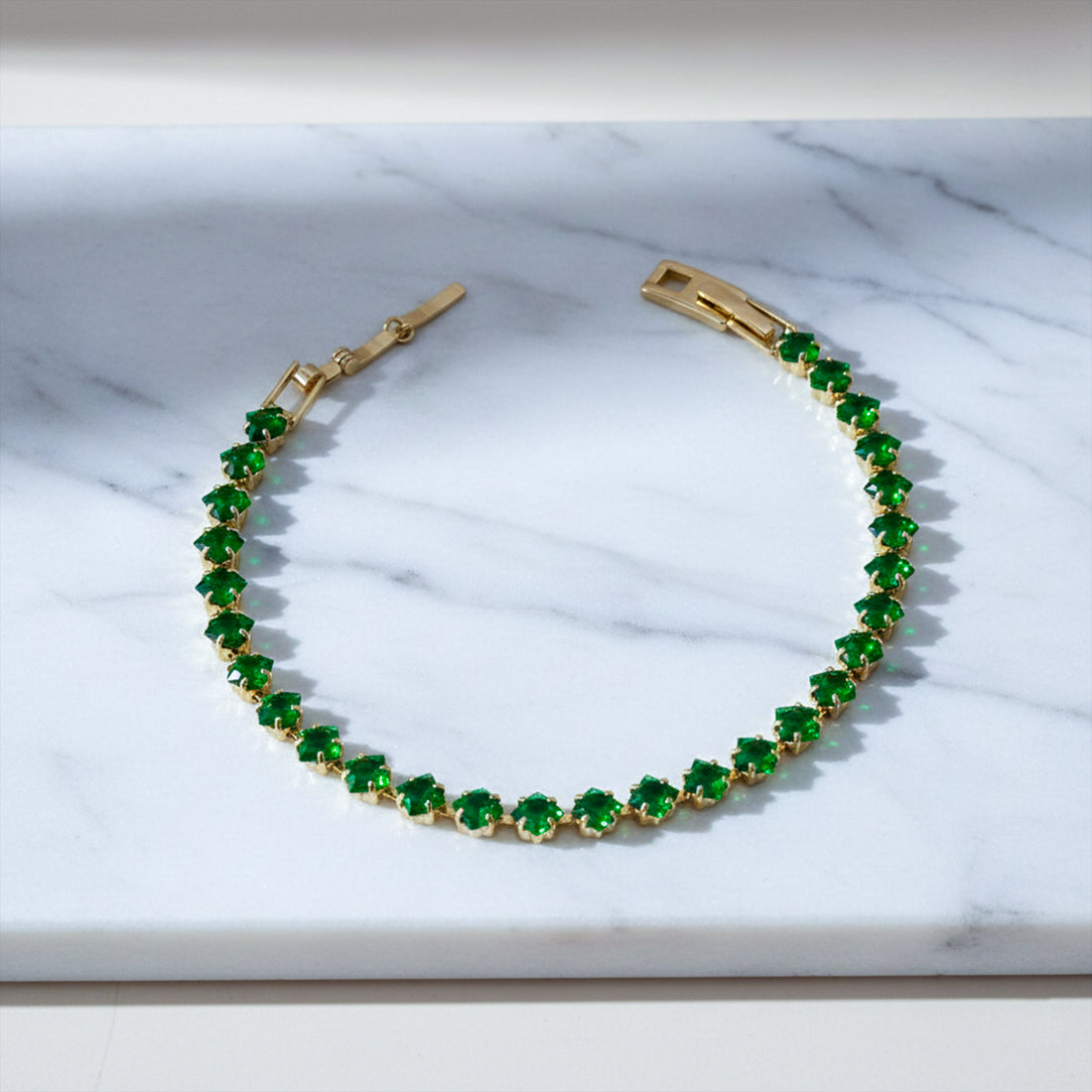 Green Stone Tennis Bracelet GWB -118