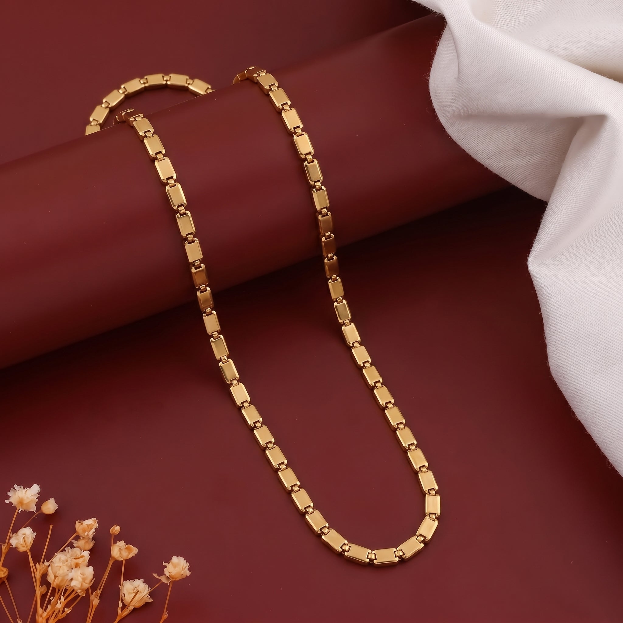 Gold Biscuit Mens Chain