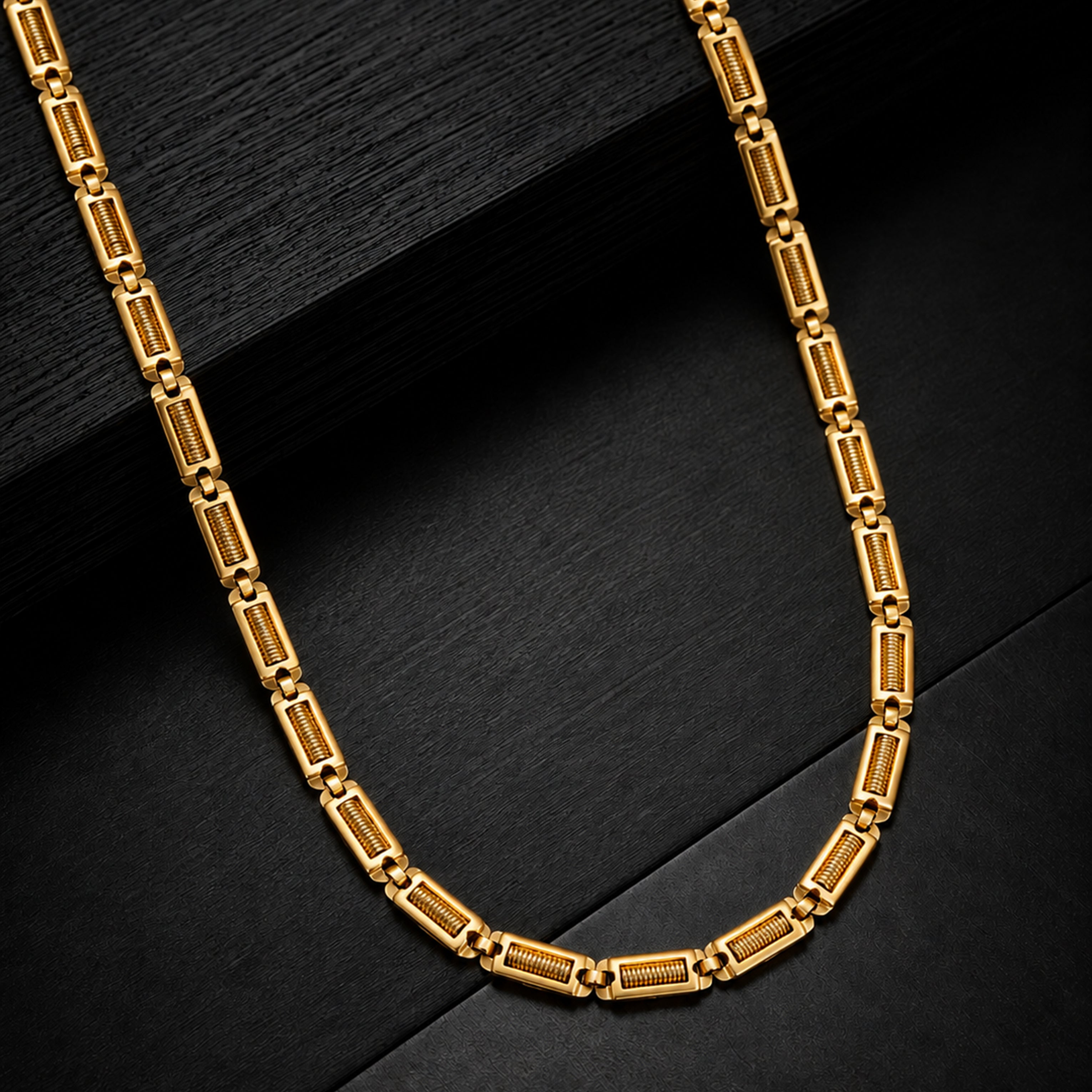 Titne Link  Premium Gold Rectangular Men’s Chain