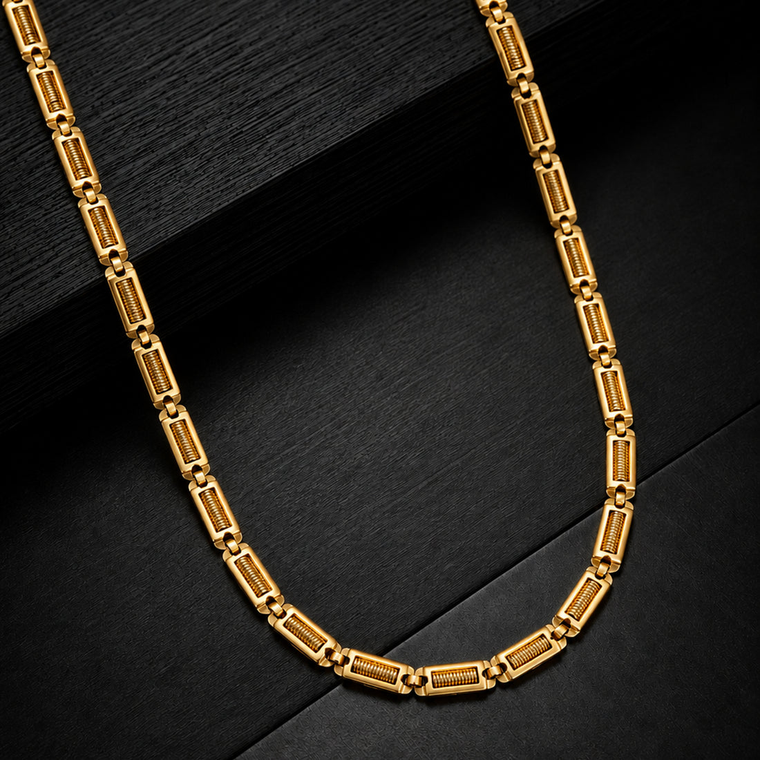 Titne Link  Premium Gold Rectangular Men’s Chain