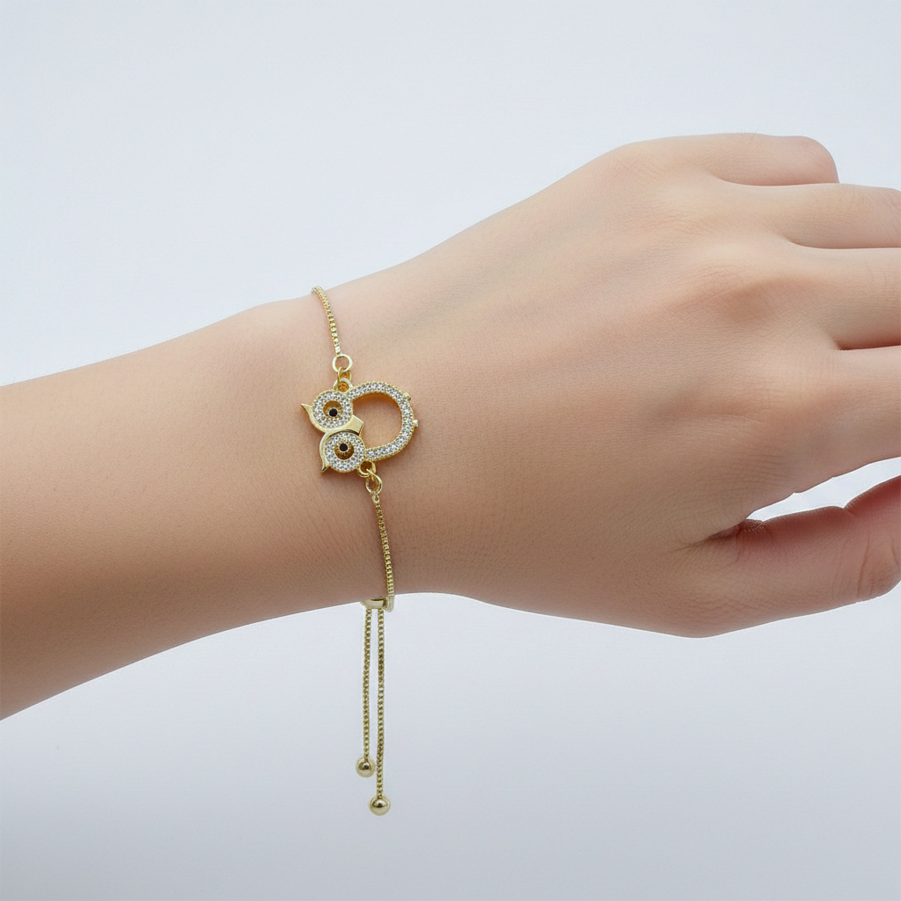 Golden Owl Charm Bracelet GWB -164